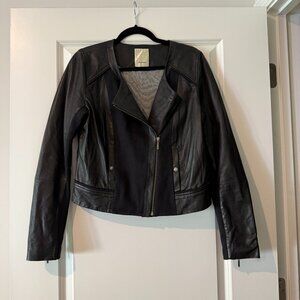 Anthropologie Elevenses Leather Biker Jacket- Size 12
